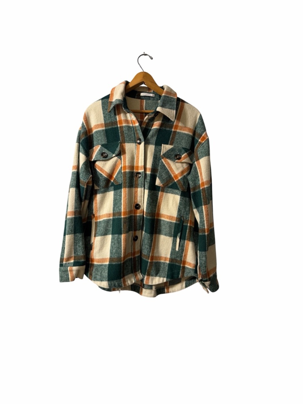 Staccato Plaid Flannel Shacket Jacket Size Medium